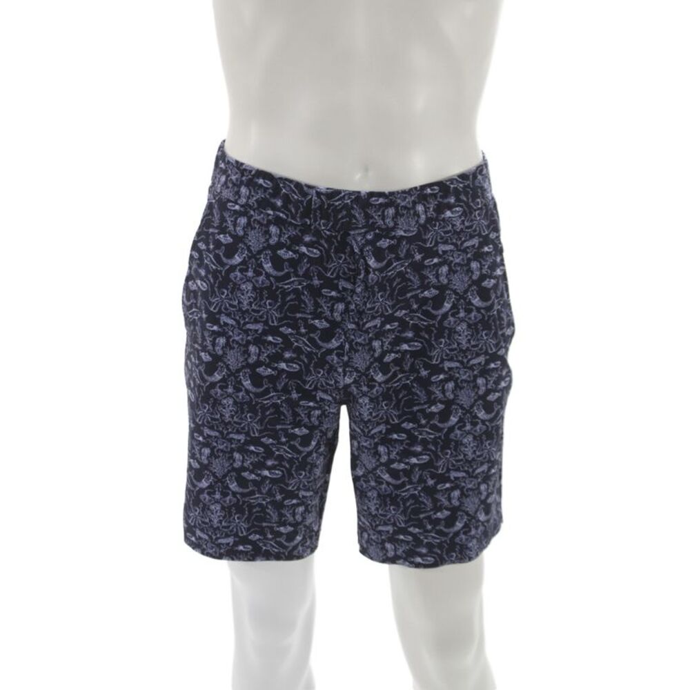 Greyson Mens Blue Marine Life Animal Print Polyamide Shorts Size 32